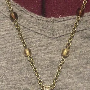 Avon Jewelry Vintage 8s Avon Gold And Brown Beaded Pendant